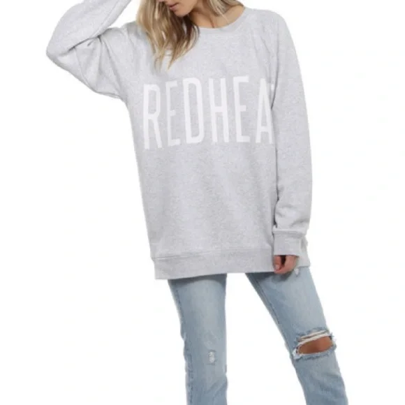 Brunette The Label Light Gray 'Redhead' Sweatshirt NWT (DISCONTINUED) - Picture 2 of 10